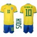 Brazílie Neymar Jr #10 Dětské Oblečení Domácí Dres MS 2022 Krátkým Rukávem (+ trenýrky)